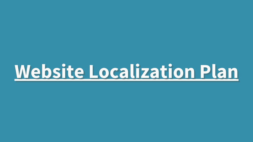 Title saying "Website Localization Plan"